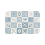 【Monster】 Soft Diatomaceous Earth Absorbent Mat – Floral Seal Series (60x40cm) –Morning Blue Whisper, , large