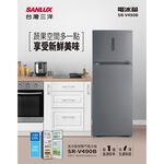 SANLUX Taiwan SANYO 490L Grade 1 Energy Saving Double Door Inverter Refrigerator SR-V490B, , large
