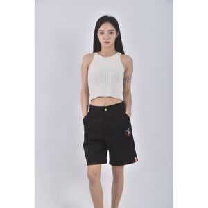 (M) alina assi高腰丹寧牛仔刺繡黑色短褲二手衣