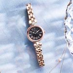 CITIZEN 星辰 Wicca 太陽能晶鑽女錶-玫瑰金x黑/23.5mm KP5-662-51, , large
