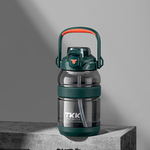 【TKK】美國進口Tritan戶外攀峰 手提+背帶 直飲+吸管大容量 運動水壺1200ML(附背帶)-電光白, , large