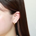 【Angel & Me】Lucky Clover s925 sterling silver 24k gold plated earrings gift, , large