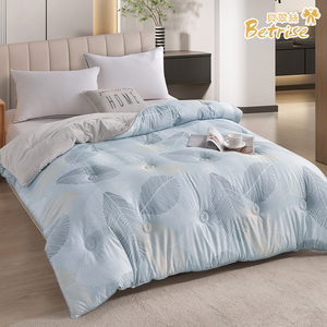【Betrise】Green leaves dancing lightly | Graphene Thermal Storage Antibacterial Tencel Skin Friendly Velvet Washable Warm Winter Quilt 180x210CM-Upgraded Thickened Version 3kg