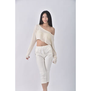 (M) heha高腰簡約白色長褲二手衣,  (M) heha高腰簡約白色長褲二手衣