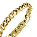 【快速出貨】法國 ROCHET DANDY系列 不鏽鋼男士手鍊-金 HB07186, , large