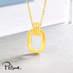 【Prisme Gold】黃金項鍊 幾何雙環 吊墜鍊墜項鍊 (金重：約0.08錢±0.03), , large