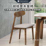 【Hampton 漢汀堡】藍緹胡桃餐椅-2入組, , large