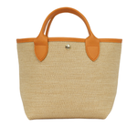 LONGCHAMP S號 LE PANIER PLIAGE 草編二用包/杏桃色, , large