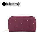 |快速出貨|Lesportsac Rectangular Cosmetic 長形化妝包/ 酒紅格紋釘飾, , large