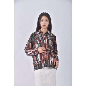 (XL) spades queen拼色綠色襯衫上衣二手衣