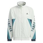 Adidas Word WOV JKT 男女 立領 外套 風衣 運動 訓練 休閒 慢跑 寬鬆 白 藍綠 [IS5148], , large