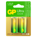 【超霸GP】2號(C)ULTRA特強鹼性電池2粒裝(吊卡裝1.5V鹼性電池), , large