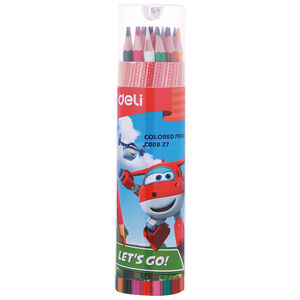 【得力Deli】Super Wings 24色鉛筆附筆削