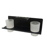 【雙手萬能】黑。不鏽鋼牙刷漱口杯架(雙杯款), , large