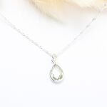 【Angel & Me】Natural Green Crystal Quartz Raindrop s925 sterling silver necklace, , large