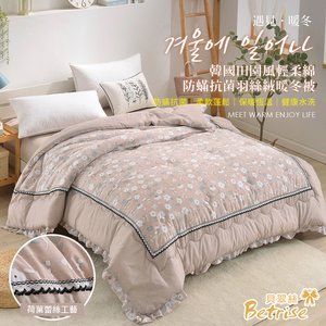 【Betrise多款任選】可水洗/機洗 韓國復古輕柔棉銀離子防蹣抗菌羽絲絨暖冬被-大尺寸180x210cm
