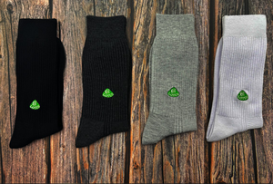 Carrefour Exclusive｜RUNWAY “Lotus” Classic Striped Socks – British Gentleman Style, Premium Double-Needle Knit, Embroidered Crew Socks for Men, White, 1 Pair