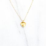 【Angel & Me】Love seed Heart s925 sterling silver 24k gold plated necklace gift, , large