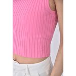 (S) 【安于晴Charlene私服】zara質感修身短版無袖粉色上衣二手衣, , large