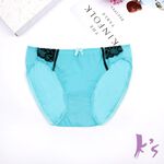 【K's凱恩絲】夏季繽紛海洋藍網紗三角有氧蠶絲內褲, , large