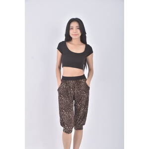 (S) 高腰豹紋棕色長褲二手衣,  (S) 高腰豹紋棕色長褲二手衣