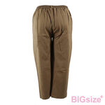 特大尺碼-版型偏大 女款 高腰 直筒 休閒褲-黑/棕-0104075, , large