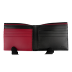 FENDI FF Logo Shadow 內拼色對開8卡短夾/黑色/紅色, , large