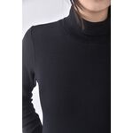 (M) muji質感棉質高領黑色長袖上衣二手衣, , large