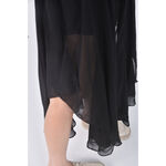 (M) 質感紡紗棉質黑色長裙二手衣, , large