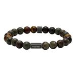 【快速出貨】法國 ROCHET Zen系列 綠碧玉 虎眼石男士串珠手鍊 HB2808, , large