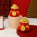 New Year Decoration &ndash; 3D Lucky Money Bag with Lid &ndash; Bring in Wealth and Fortune &ndash; Can Fill with Rice, Candy, or Money &ndash; Perfect for Store Opening Gift or Housewarming, , large