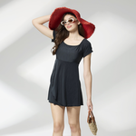 MONINA MIT  short sleeve dresses slimming collection swimwear Plus Size -L, , large