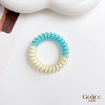【Gulicc】古莉可 髮圈 夏季雙拼果凍色 電話線髮圈 3入, , large