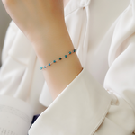 Blue Apatite Curtain Sterling Silver Bracelet, , large