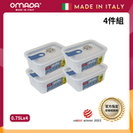 【義大利OMADA】主廚CHEF 單手易拉 PP保鮮盒0.75L-小資四件組(灰色), , large