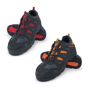 FRIG ATE BIRD 鋼頭運動鞋防穿刺 7083黑紅/咖桔