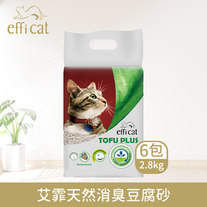 [Efficat Aifei] Natural deodorizing tofu sand x 6 bags (2.8kg/bag)