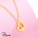 【Prisme Gold】黃金項鍊 愛心小花 鍊墜項鍊 (金重：約0.05錢±0.02), , large