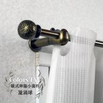 【Colors】伸縮小窗簾桿 漩渦球 97-183cm 管徑9.8/7.8mm 伸縮桿 歐式 復古風格 小窗桿 門簾桿 穿桿, , large