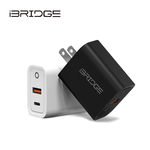 iBRIDGE PD20W雙孔快速充電器-白, , large