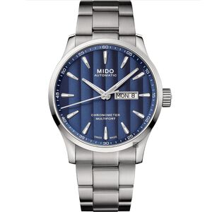 MIDO 美度 Multifort 先鋒系列80小時天文台矽游絲機械錶-銀/42mm M0384311104100