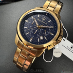 [星晴錶業]MASERATI手錶,44mm,R8873621021寶藍色錶面銀金色錶殼金色精鋼錶帶款, , large