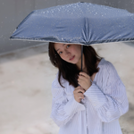 【rento】 防曬黑膠拼接迷你傘-刺繡山雀, , large