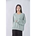 (F) yihe sugar質感棉質圓領綠色長袖上衣二手衣, , large