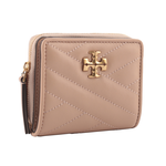 Tory Burch Kira 絎縫皮革暗釦拉鍊零錢袋短夾/淺沙色, , large