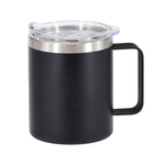 【YU Living】雙層不銹鋼馬克杯400ML 保溫杯 隨行杯-黑色, , large