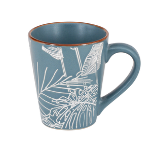 Matte Tropical Mug with Soft Banana Leaf Design