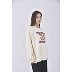 (XL) mm slx韓牌質感圓領假兩件杏色長袖上衣二手衣, , large