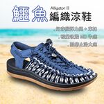 DIADORA迪亞多那 鱷魚編織涼鞋 男鞋 復古 時尚 休閒 水陸兩用 好穿脫 束扣 彈性 輕量 吸震 耐磨 防滑 深藍, , large