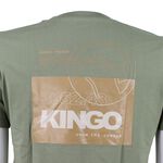 KINGO-大尺碼-女款 圓領T恤-軍綠-414124, , large
